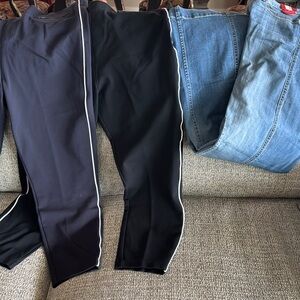 Spanks NWOT 2X black and blue stripe pants - narrow bottom - 1 “L” Jean NWT